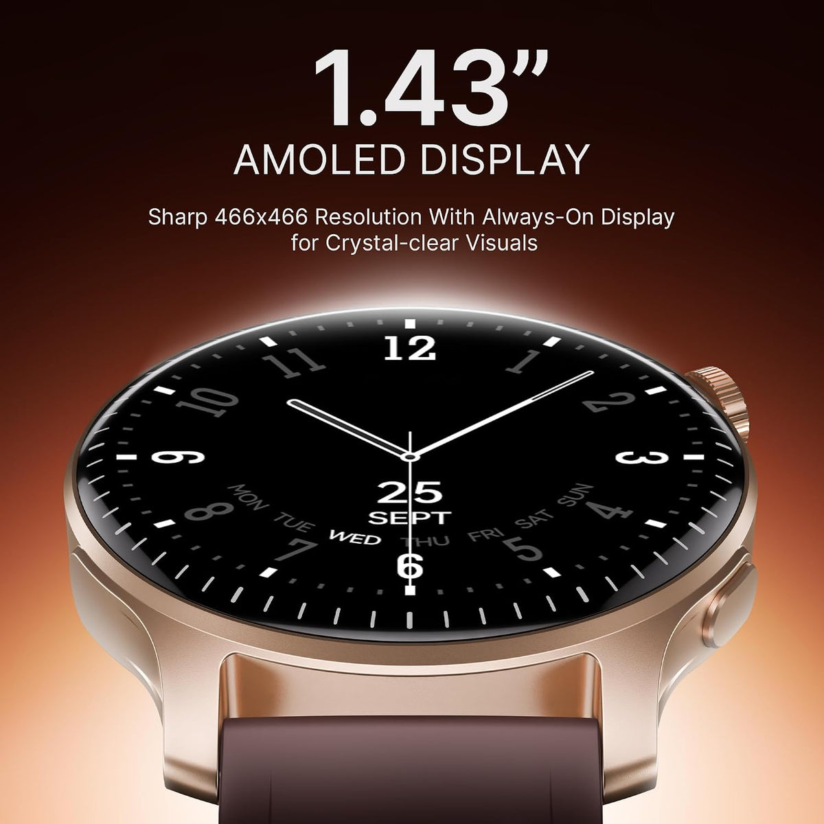 boAt Ultima Prime smartwatch with 1.43” AMOLED Display, AOD, Personalized Fitness Nudges, Functional Crown,100+ Sports Modes, Create Your Own Watchface, smartwatch for man and Woman (Royal Berry)