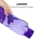CELLO My Tag PET Water Bottle | 100% food grade | Leak proof and Break proof | Set of 3-1000ml | Violet