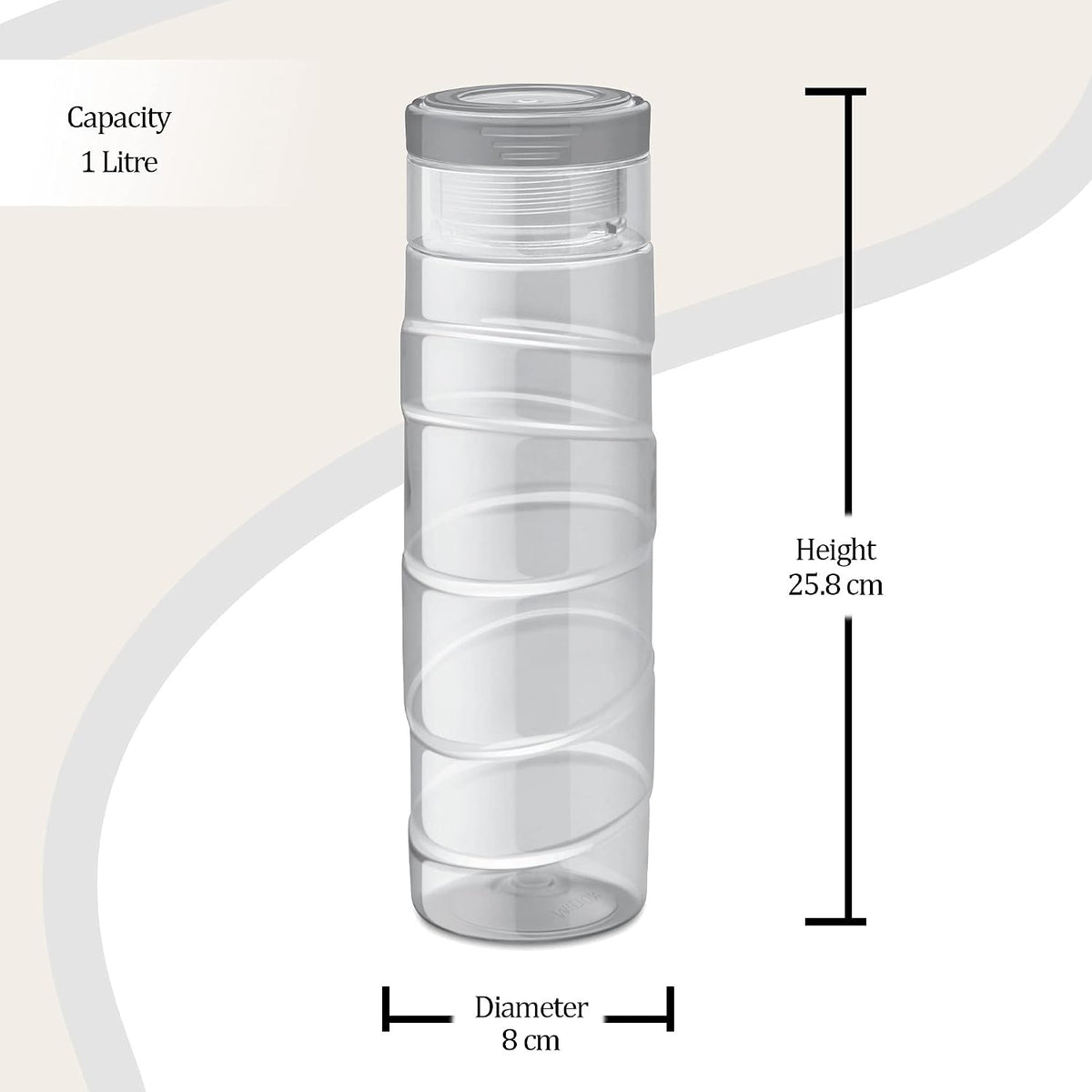 Milton Thunder 1000 Pet Water Bottle, 1 Piece, 1 Litre, Grey
