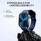 boAt New Launch Ultima Vogue 2, India's First AMOLED Type-C Smartwatch, 1.96" Display, 1000 nits Brightness, Metal Body w/Premium Straps, 10-Days Battery Life, Smartwatch for Men & Women (Deep Blue)
