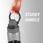 MILTON Navi 800 2-in-1 Lid Sip or Gulp Water Bottle 800 ml | Sturdy Handle I BPA Free| Food-Grade | One-Touch Open | Leak-Proof | Ideal for Office, School, College, Gym, Black