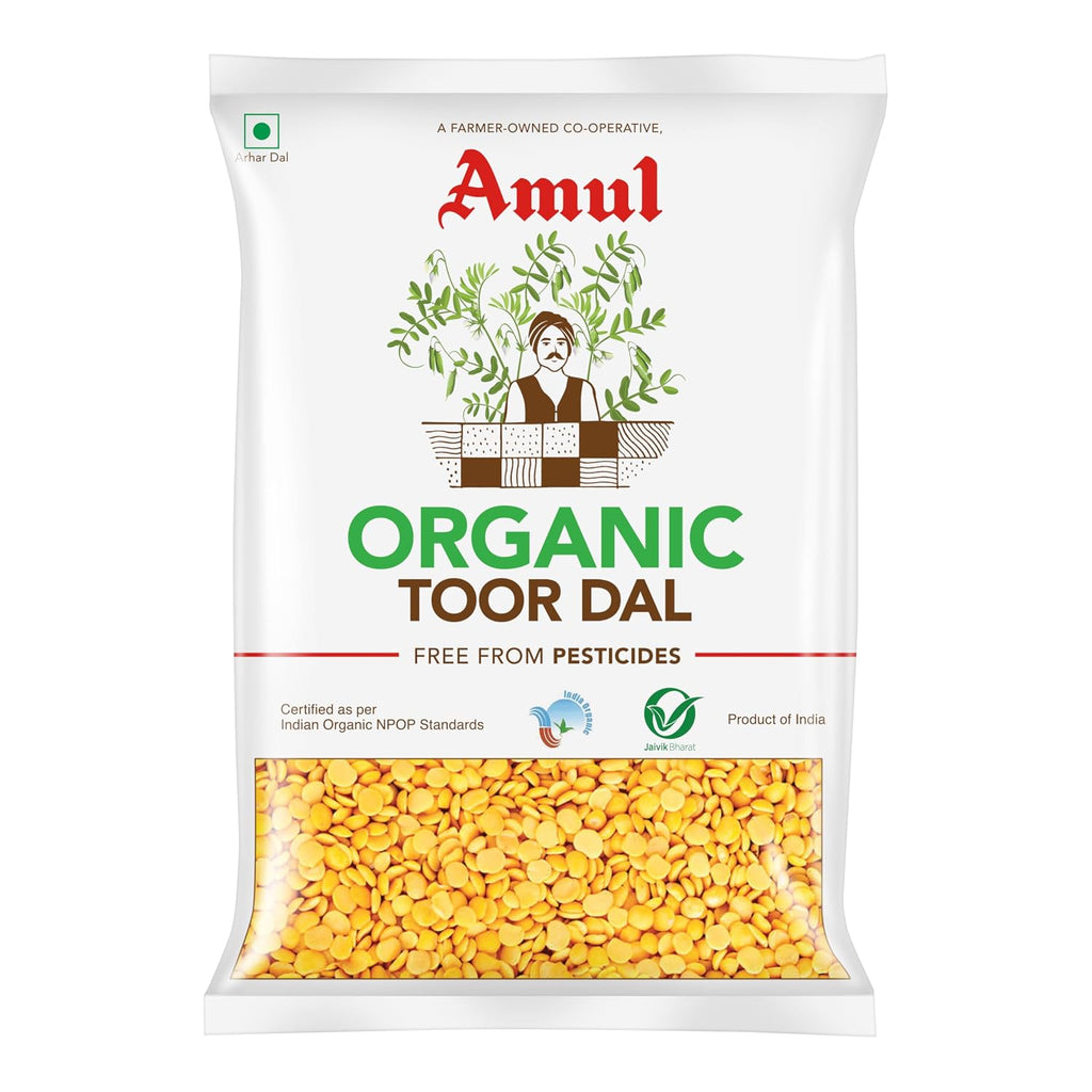 Amul Organic Toor Dal Bag, 500 g