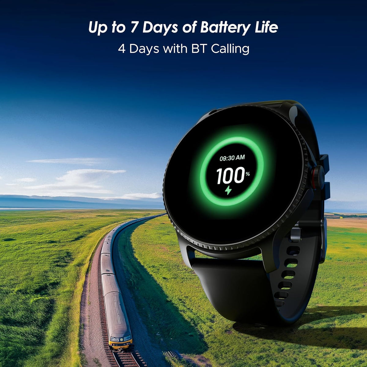 boAt Lunar Discovery – 2026 Edition w/ 1.39" (3.5 cm) HD Display, Bluetooth Calling, Emergency SOS, HR, SpO2 & Sleep Tracking Smart Watch for Men & Women (Active Black)