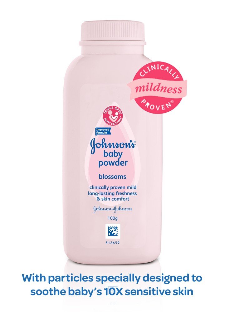 Johnson's Baby Powder Blossoms | With Sodium Citrate, Citric Acid | Pack of 1, 100g