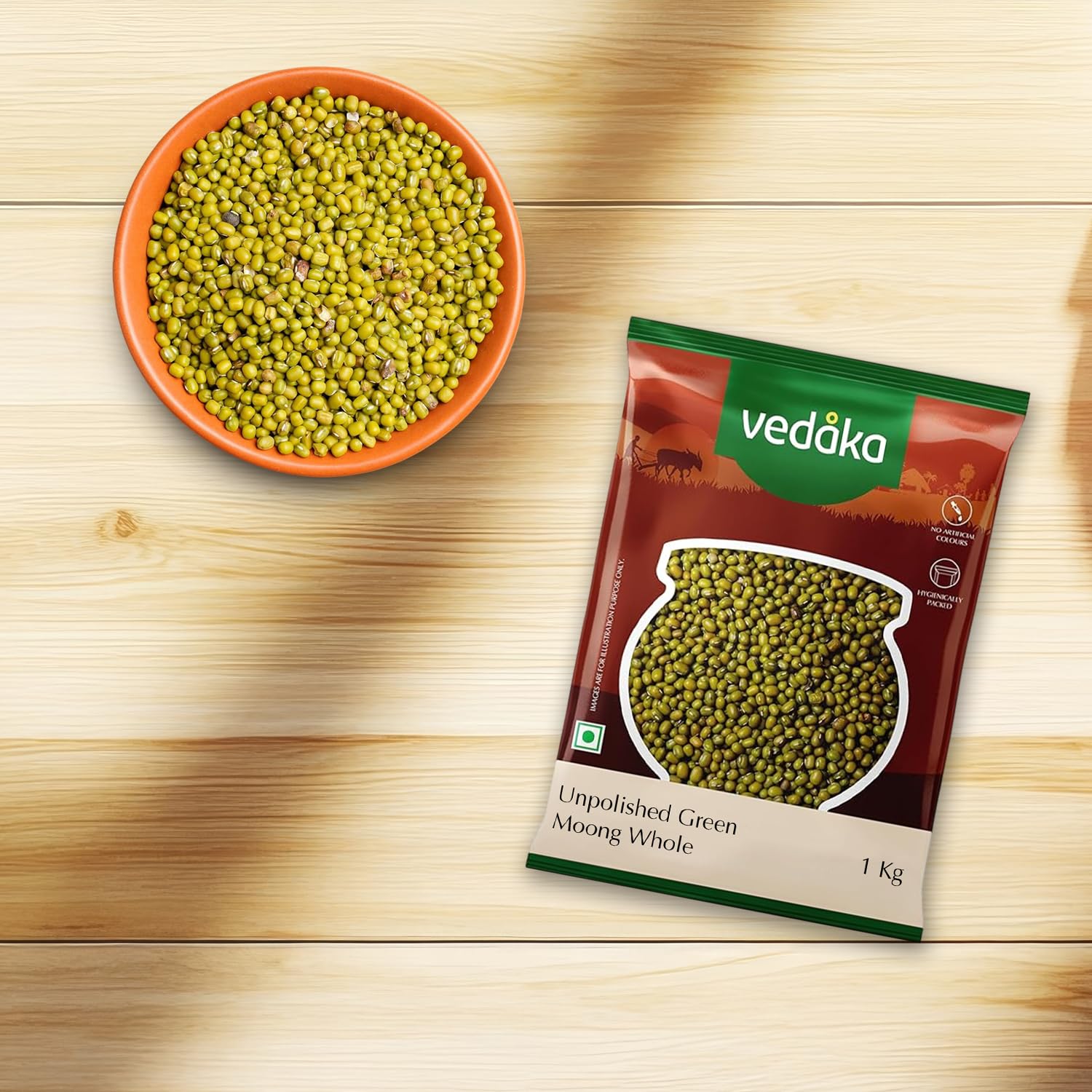 Vedaka Unpolished Green Moong Whole (Sabut) | 1 Kg