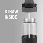 MILTON Navi 800 2-in-1 Lid Sip or Gulp Water Bottle 800 ml | Sturdy Handle I BPA Free| Food-Grade | One-Touch Open | Leak-Proof | Ideal for Office, School, College, Gym, Black