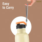 MILTON Marine 900 Stainless Steel Water Bottle, 2 Leakproof Lid, Single Walled, ISI Certified I For School, Office, Gym I 880 ml, Ivory