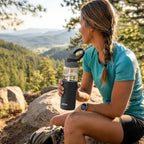 MILTON Navi 800 2-in-1 Lid Sip or Gulp Water Bottle 800 ml | Sturdy Handle I BPA Free| Food-Grade | One-Touch Open | Leak-Proof | Ideal for Office, School, College, Gym, Black