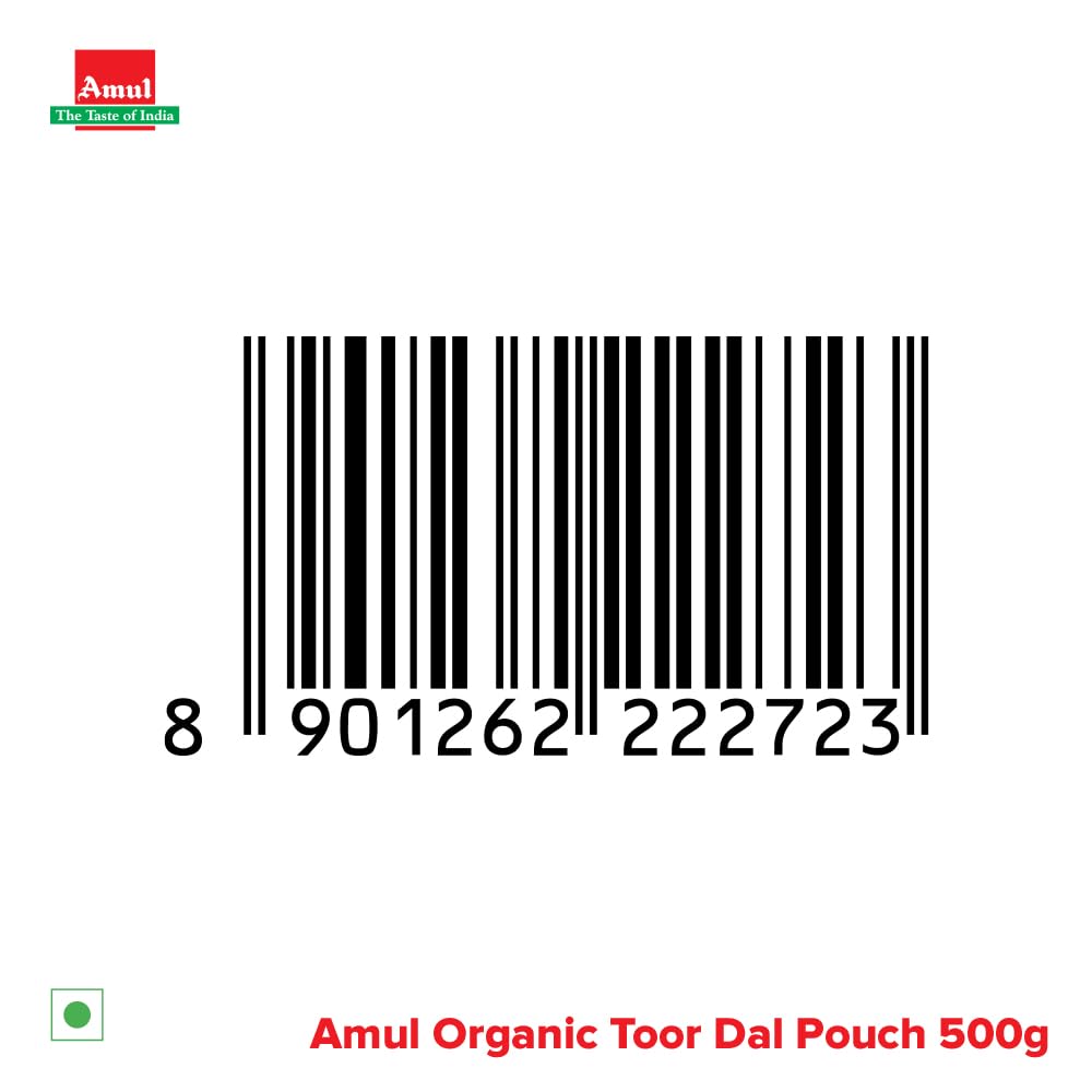 Amul Organic Toor Dal Bag, 500 g