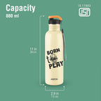 MILTON Marine 900 Stainless Steel Water Bottle, 2 Leakproof Lid, Single Walled, ISI Certified I For School, Office, Gym I 880 ml, Ivory