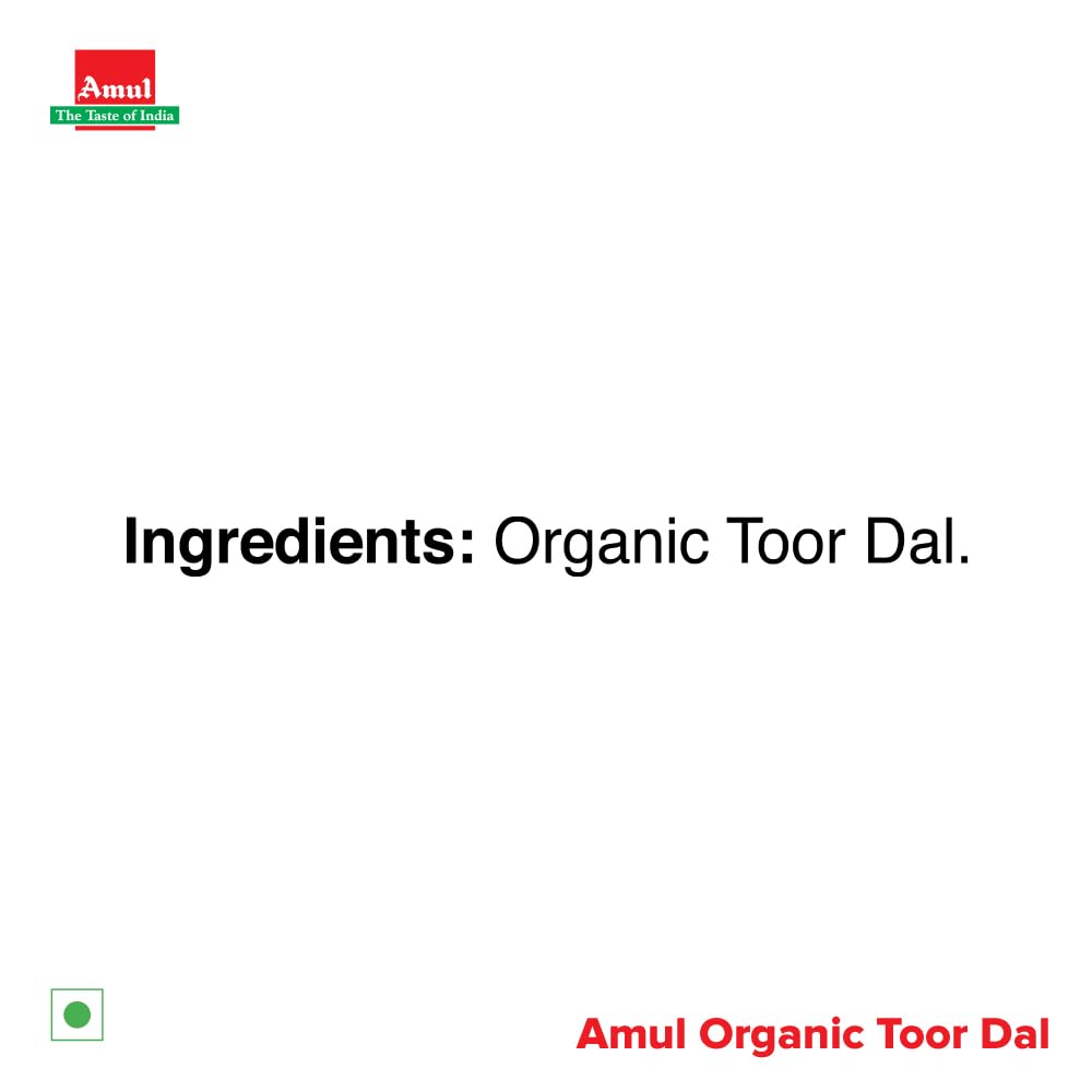 Amul Organic Toor Dal Bag, 500 g