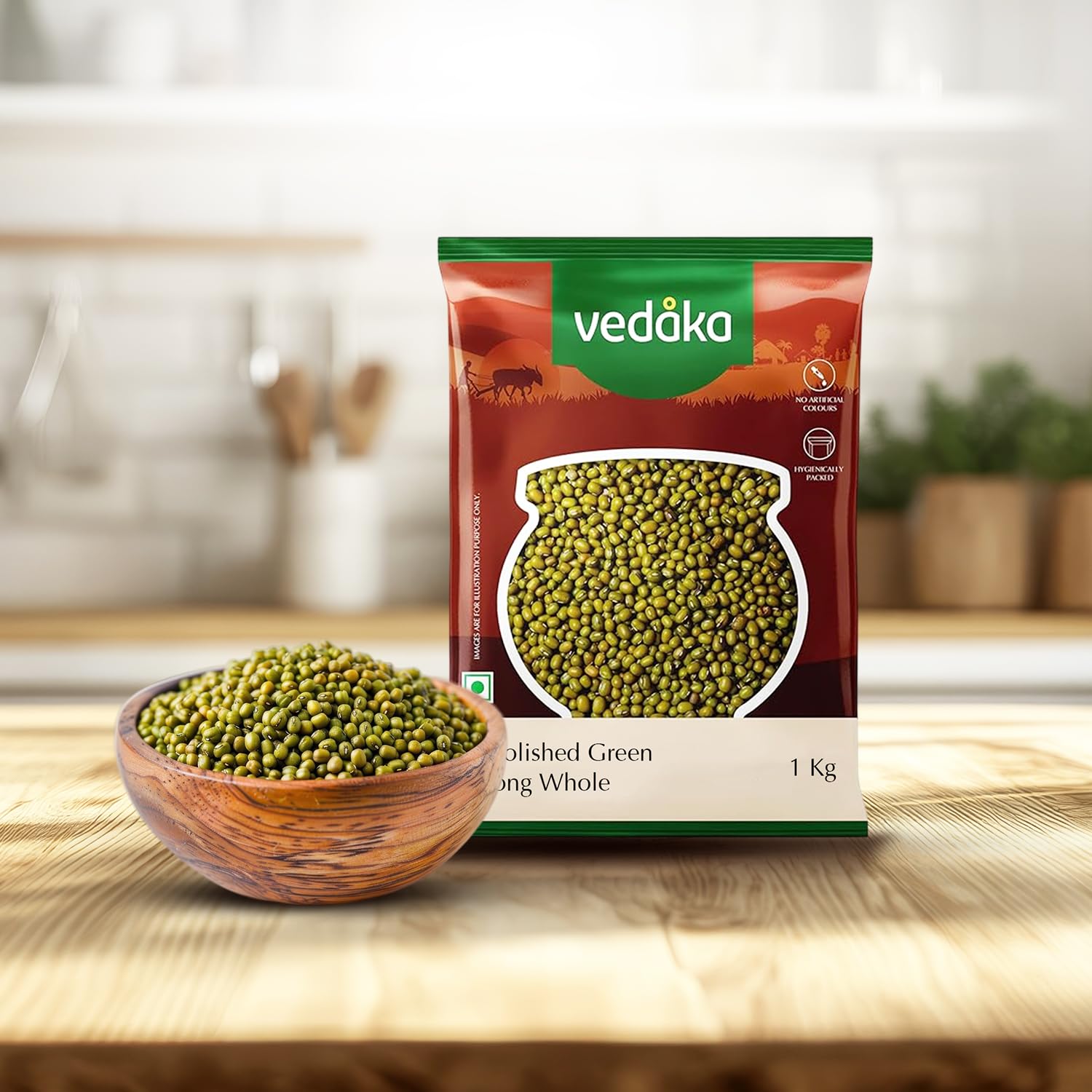 Vedaka Unpolished Green Moong Whole (Sabut) | 1 Kg