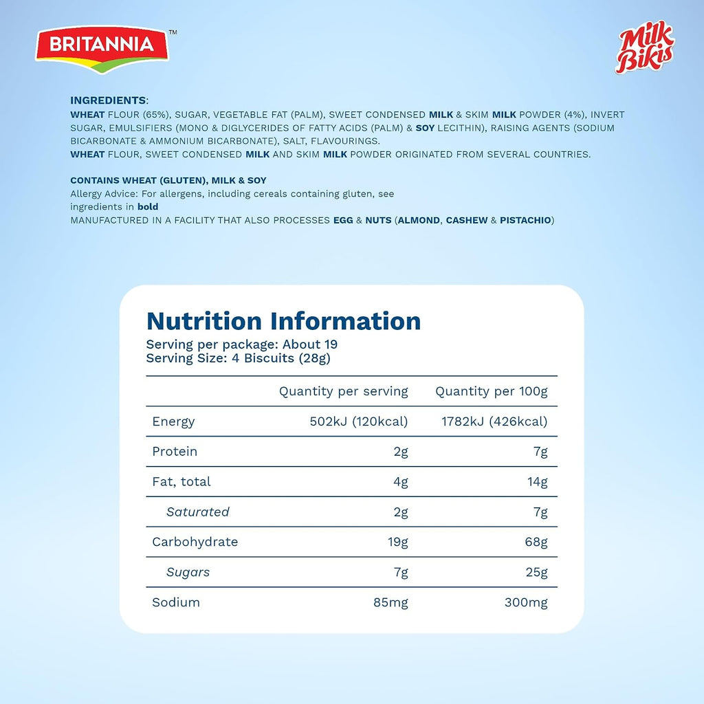 Britannia Milk Bikis Biscuits, 200g Pack