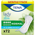 TENA Lady Normal Pads for Medium Bladder Weakness | 72 Pcs | Upto 12 hrs Dryness | Incontinence Pads Women | 27.7 Cm Long | Discreet & Secure | World's Leading Incontinence Brand