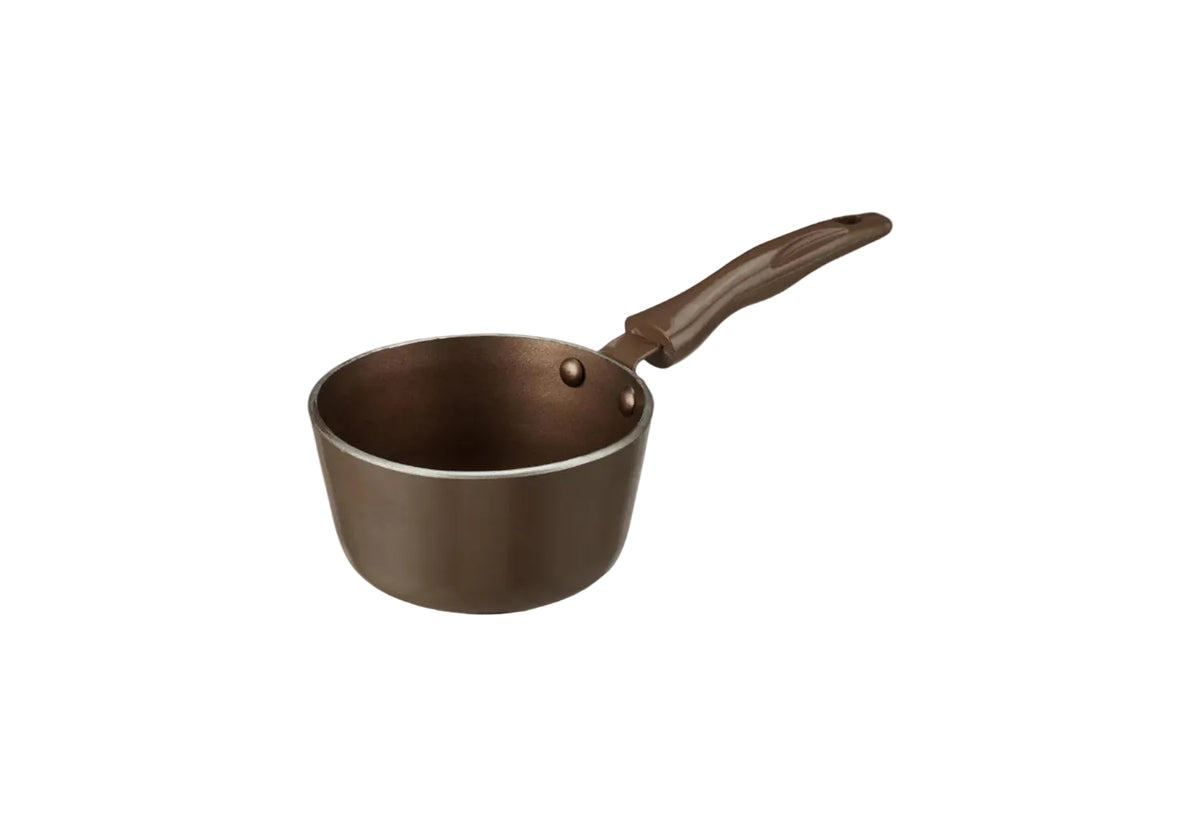Crystal Mini Series Non Stick Sauce Pan | Pure-Grade Virgin Aluminium | PFOA Free Non-Stick Coating | Cool Touch Handles | Ideal for Cooking in Smaller Quantity | Durable and Long Lasting | 130 mm