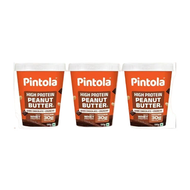 PINTOLA High Protein Peanut Butter Chocolate Flavour Crunchy 510g (Pack of 3)