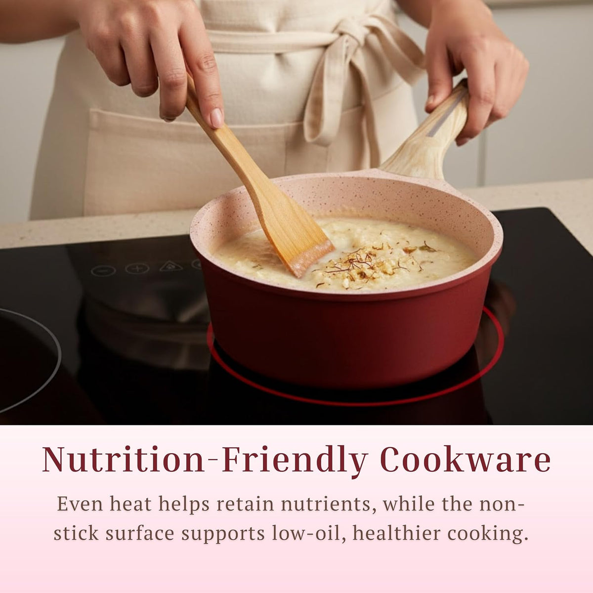 MACclite Butter Scotch Die Cast Non Stick Sauce Pan 18 cm Dia 2.0 Liter,Tea,Milk,Maggie Nonstick Sauce Pan with 5 Layer Coating,Gas & Induction Stove Friendly,Dishwasher Safe