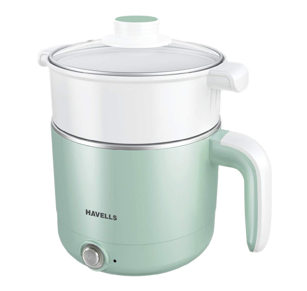 Havells Capture 1.2 L Multi-Cook Electric Kettle with Steamer | 650W |304 Stainless Steel Inner Body|Cooks Noodles, Rice, Milk