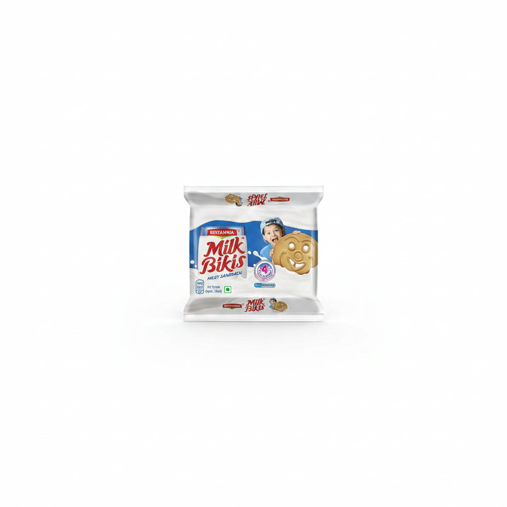 Britannia Milk Bikis Milky Sandwich Cream Biscuits 188 gram