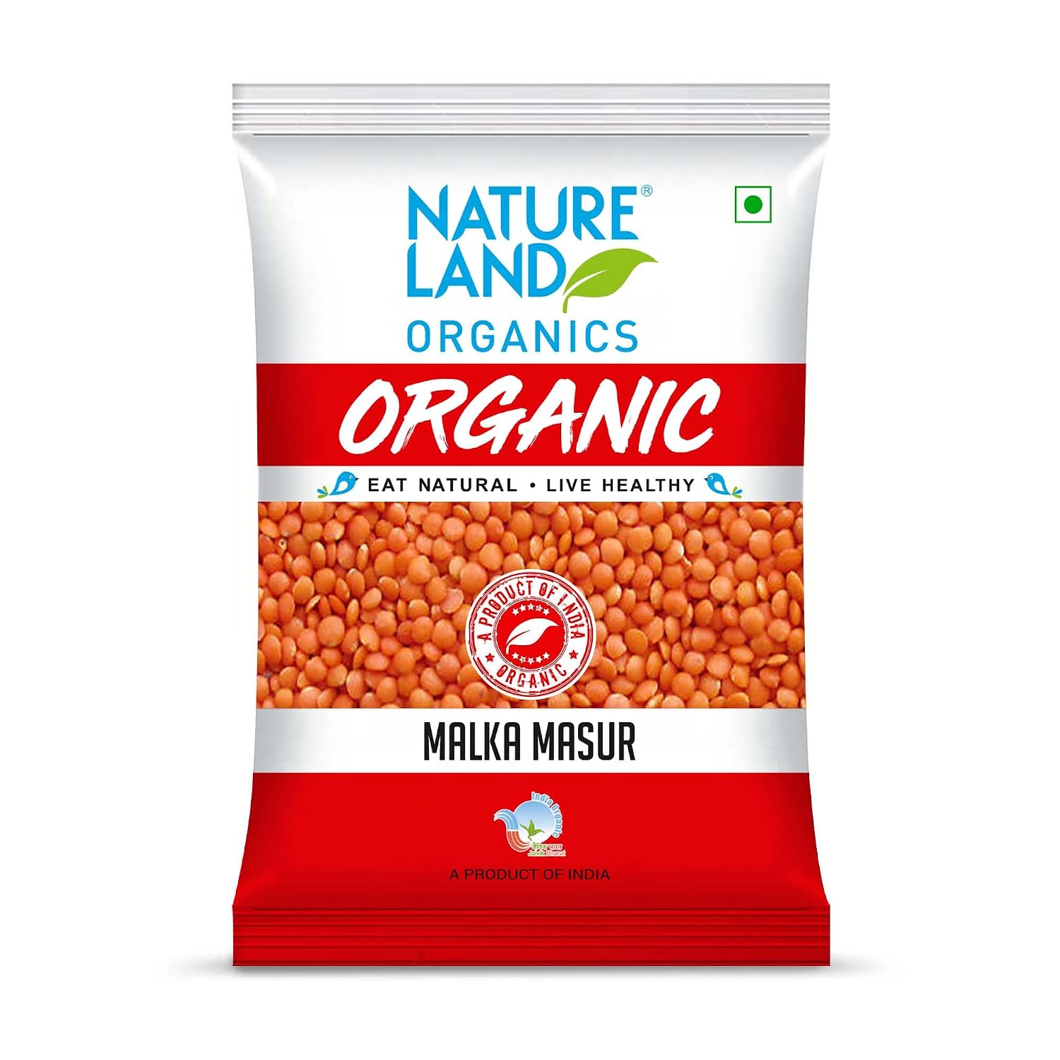 Natureland Organics Malka Masoor Dal/Red Masoor Dal 1 Kg