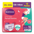 Evereve Period Panty For Girls & Women, (XXL-XXXL), 10 Pcs, 360 Degree Coverage, 0% Leaks, High Absorbency For Heavy Flow, Maternity Delivery Pads, Postpartum & Overnight Protection, Disposable Panty