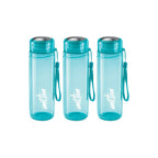 MILTON Hector 1000 Pet Water Bottles, Set of 3, 1 Litre Each, Blue, Reusable Plastic Fridge Bottle, BPA Free and Leak Proof Bottles for Travel, Work