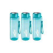 MILTON Hector 1000 Pet Water Bottles, Set of 3, 1 Litre Each, Blue, Reusable Plastic Fridge Bottle, BPA Free and Leak Proof Bottles for Travel, Work