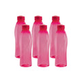 CELLO Texas PET Bottle | Leak Proof and Break Proof | Perfect for School, College, Work, and Outdoor Adventures Water Bottle | 1 Litre, Set of 6 | Pink