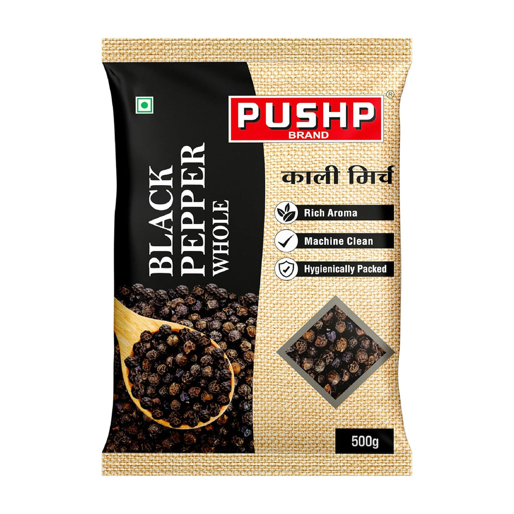 Pushp Brand Whole Black Pepper (Kali Mirch) 50g