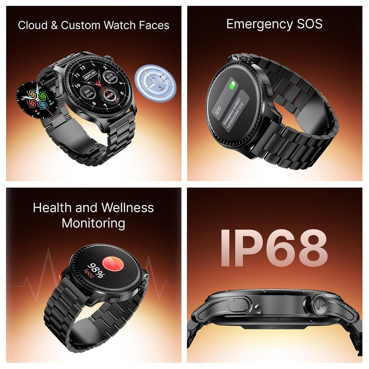 boAt Ultima Prime smartwatch with 1.43” AMOLED Display, AOD, Personalized Fitness Nudges, Functional Crown,100+ Sports Modes, Create Your Own Watchface, smartwatch for man and Woman (Steel Black)