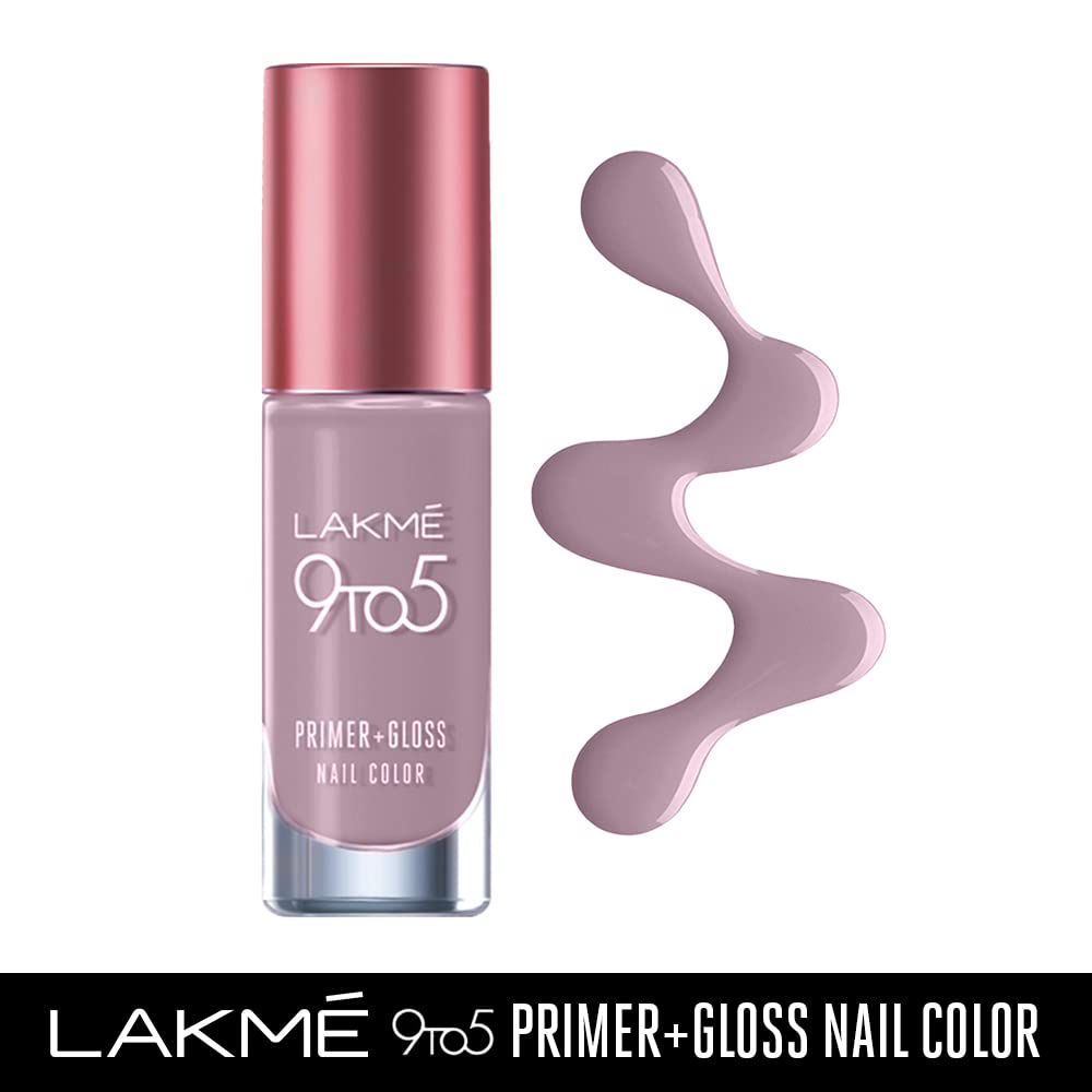 LAKMÉ 9 To 5 Primer + Glossy Finish Nail Colour|| Greycloud|| 6Ml