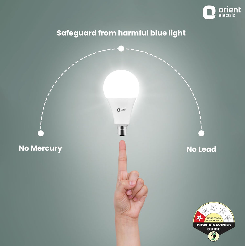 Orient Electric Eternal Shine LED Bulb 23W, B22d Cap, 6500K (Pack of 2)