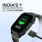 boAt New Launch Ultima Vogue 2, India's First AMOLED Type-C Smartwatch, 1.96" Display, 1000 nits Brightness, Metal Body w/Premium Straps, 10-Days Battery Life, Smartwatch for Men & Women (Steel Black)
