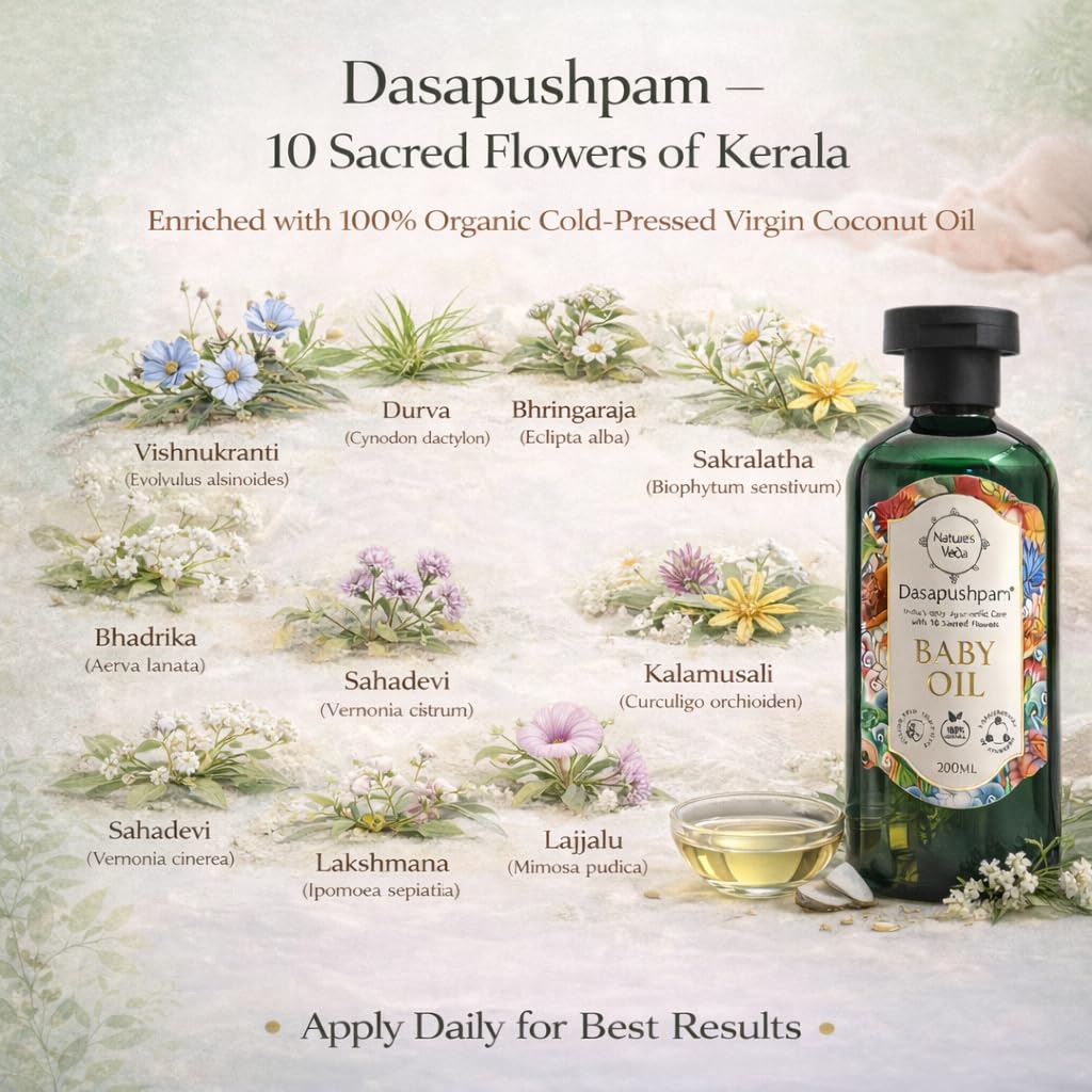 Nature's Veda Dasapushpam Baby Massage Oil for Newborn