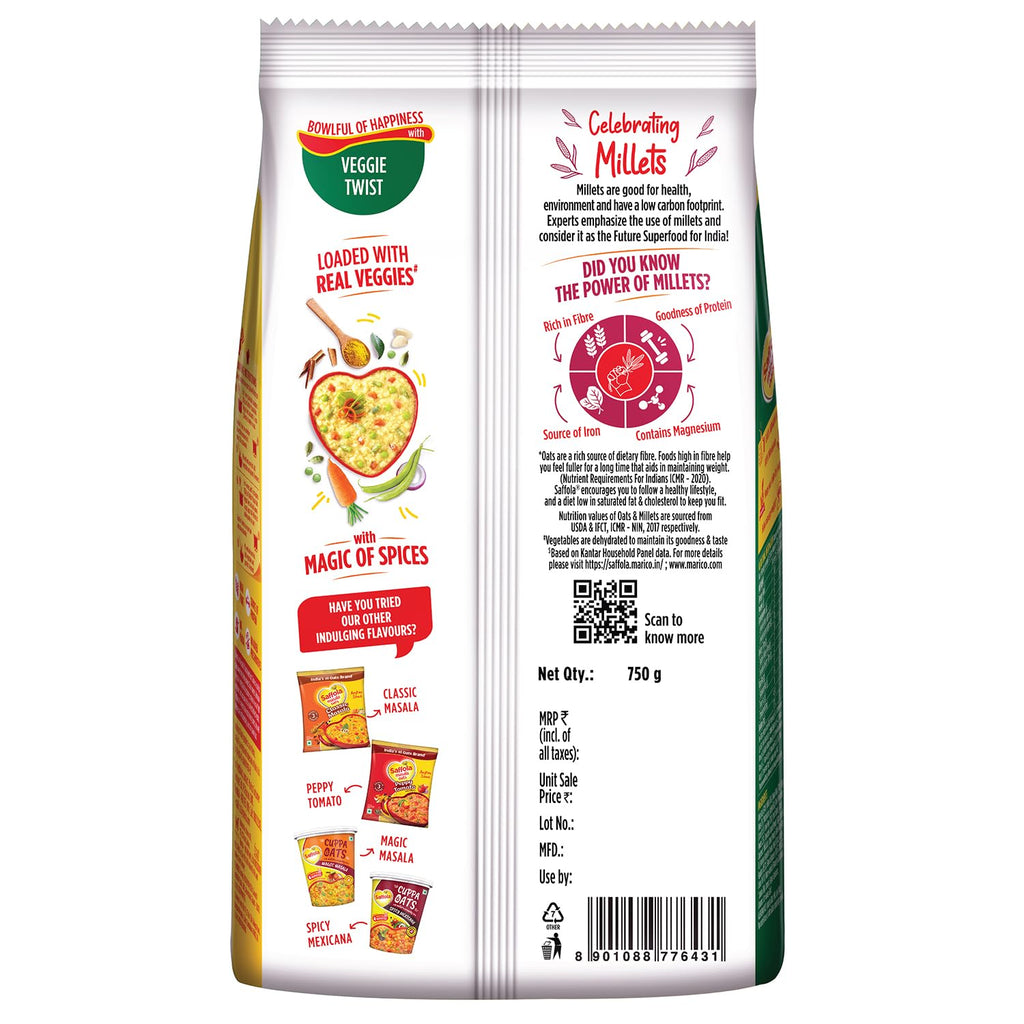 Saffola Masala Oats | 750g  (Pack of 3)