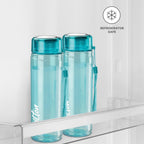 MILTON Hector 1000 Pet Water Bottles, Set of 3, 1 Litre Each, Blue, Reusable Plastic Fridge Bottle, BPA Free and Leak Proof Bottles for Travel, Work