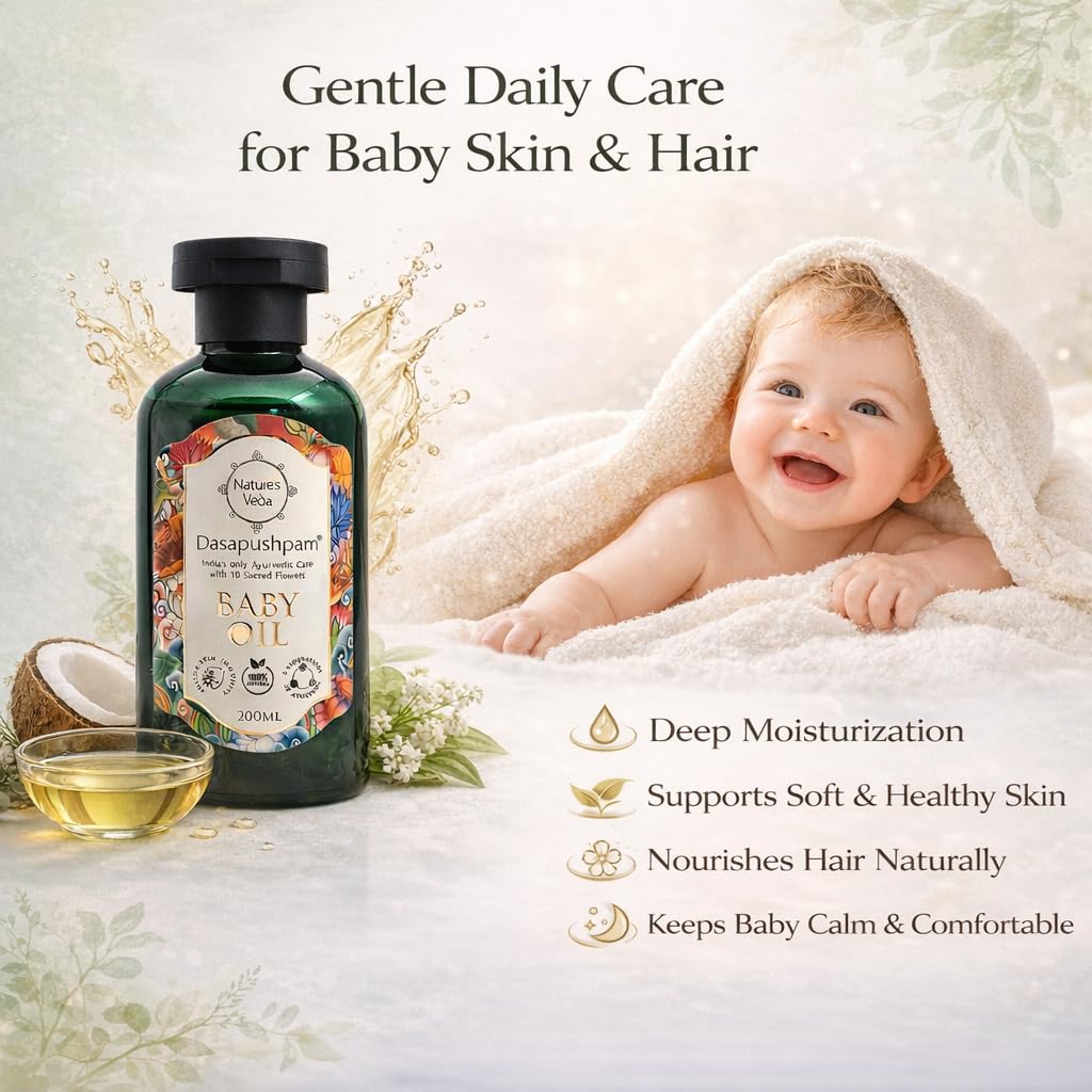 Nature's Veda Dasapushpam Baby Massage Oil for Newborn