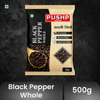 Pushp Brand Whole Black Pepper (Kali Mirch) 50g