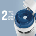 MILTON Navi 800 2-in-1 Lid Sip or Gulp Water Bottle 800 ml | Sturdy Handle I BPA Free| Food-Grade | One-Touch Open | Leak-Proof | Ideal for Office, School, College, Gym, Blue