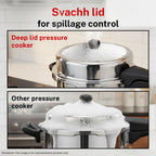 Prestige 8 Litre Stainless Steel Deluxe Alpha Svachh Outerlid Pressure Cooker |Deep lid for spillage control|10 years warranty|Gas & Induction compatible|Gasket release system|ISI Certified