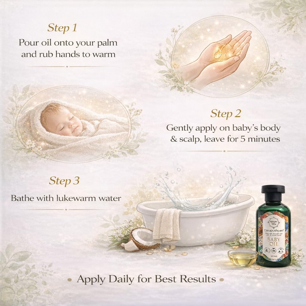 Nature's Veda Dasapushpam Baby Massage Oil for Newborn
