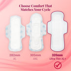 NIINE Naturally Soft Ultra Thin XL+ Sanitary Napkins for Heavy Flow (Pack of 2) 30 Pads with Free Biodegradable Disposal Bags