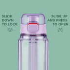 MILTON Aston 700 BPA & BPS-Free Water Bottle 700 ml| Food-Grade Plastic | One-Click Open | Leak-Proof | Sip & Gulp Lid I Ideal for Office, School, College, Gym, Purple