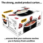 Hawkins Futura 2 Litre Cook n Serve Handi, Hard Anodised Biryani Handi with Glass Lid, Saucepan, Sauce Pan, Black (ACH20G) |Non-Stick