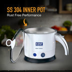 KENT Electric Multicooker Cum Steamer/Kettle 1.2L 800W| Boiling of Water, Tea,Eggs, Instant Noodle Maker, Steaming idlis, Momos |Inner Stainless Steel without joint and welding & Cool Touch Outer Body