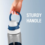 MILTON Navi 800 2-in-1 Lid Sip or Gulp Water Bottle 800 ml | Sturdy Handle I BPA Free| Food-Grade | One-Touch Open | Leak-Proof | Ideal for Office, School, College, Gym, Blue
