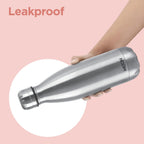 Milton Duo DLX 750 Thermosteel 700 ml Water Bottle, 24 Hr Hot and Cold I Leak Proof Lid, ISI Certified I Vacuum Insulated I for Office, Gym, School I Silver