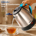 Bajaj KTX 1.2 Litre DLX Electric Kettle | 1350W Kettle With Stainless Steel Body | Cordless Operation | Auto Shut-Off Mechanism | 2-Yr Warranty 【Silver & Black】 Visit the Bajaj Store