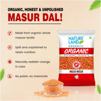 Natureland Organics Malka Masoor Dal/Red Masoor Dal 1 Kg