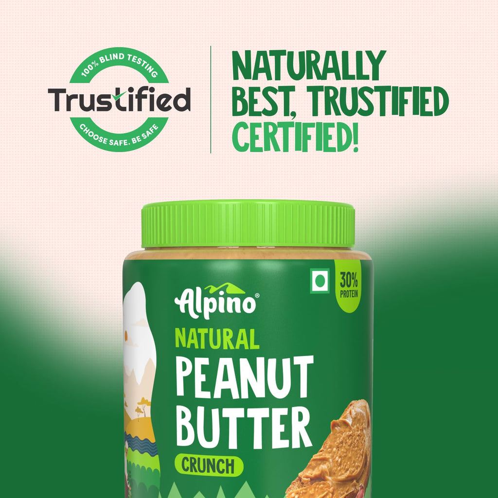 ALPINO Natural Peanut Butter Crunch 1kg (Pack of 2)